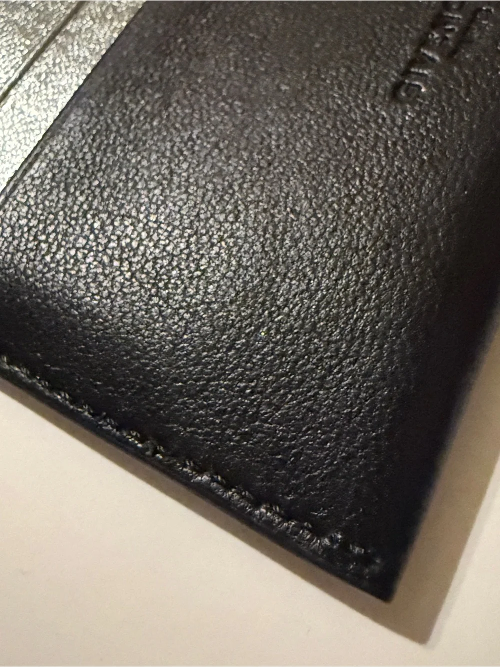 Givenchy 4G Embossed Leather Card Holder Black Silver
